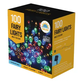 100 LED Solar Fairy Lights Multicolour