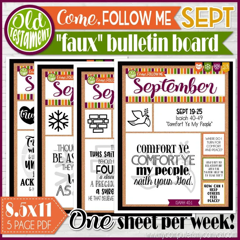 2022 CFM Old Testament "FAUX" Bulletin Board Sheets {SEPTEMBER} PRINTABLE