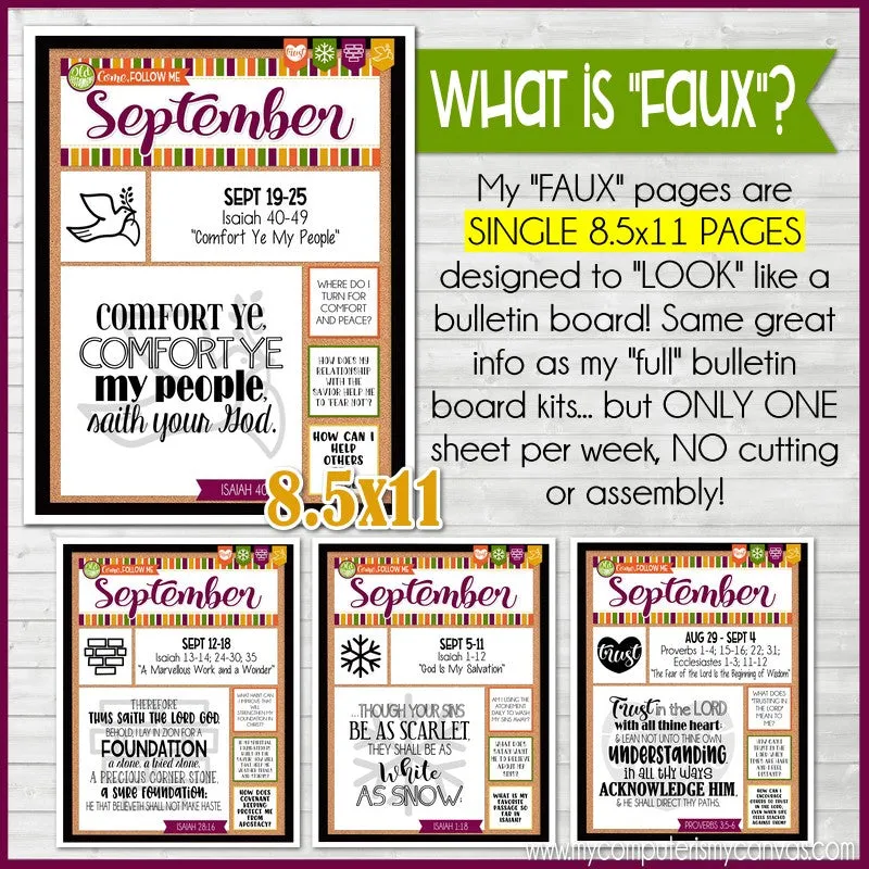 2022 CFM Old Testament "FAUX" Bulletin Board Sheets {SEPTEMBER} PRINTABLE