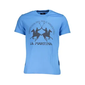 Blue Cotton Men T-Shirt