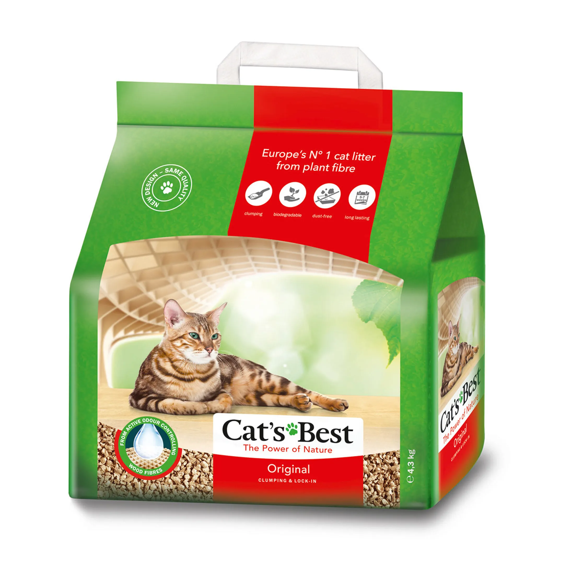 Cat'S Best Original Arena Natural Aglutinante Sin Esencia Para Gato 8.6 Kg