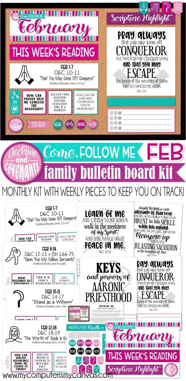 CFM D&C Family Bulletin Board Kit   FAUX Sheets {FEB 2021} PRINTABLE