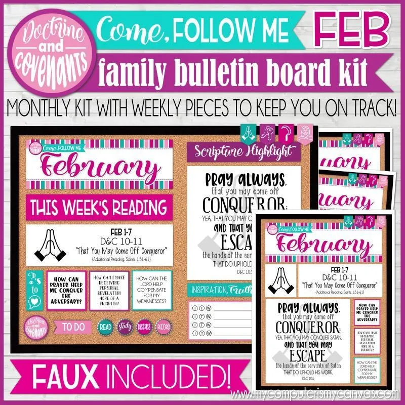 CFM D&C Family Bulletin Board Kit   FAUX Sheets {FEB 2021} PRINTABLE