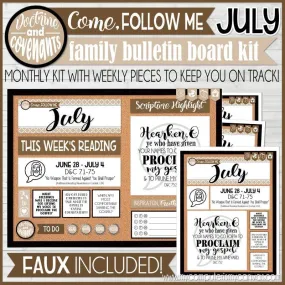 CFM D&C Family Bulletin Board Kit   FAUX Sheets {JULY 2021; neutrals} PRINTABLE