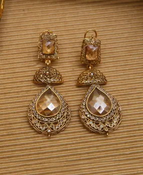 Champagne Intricate Polki Earrings