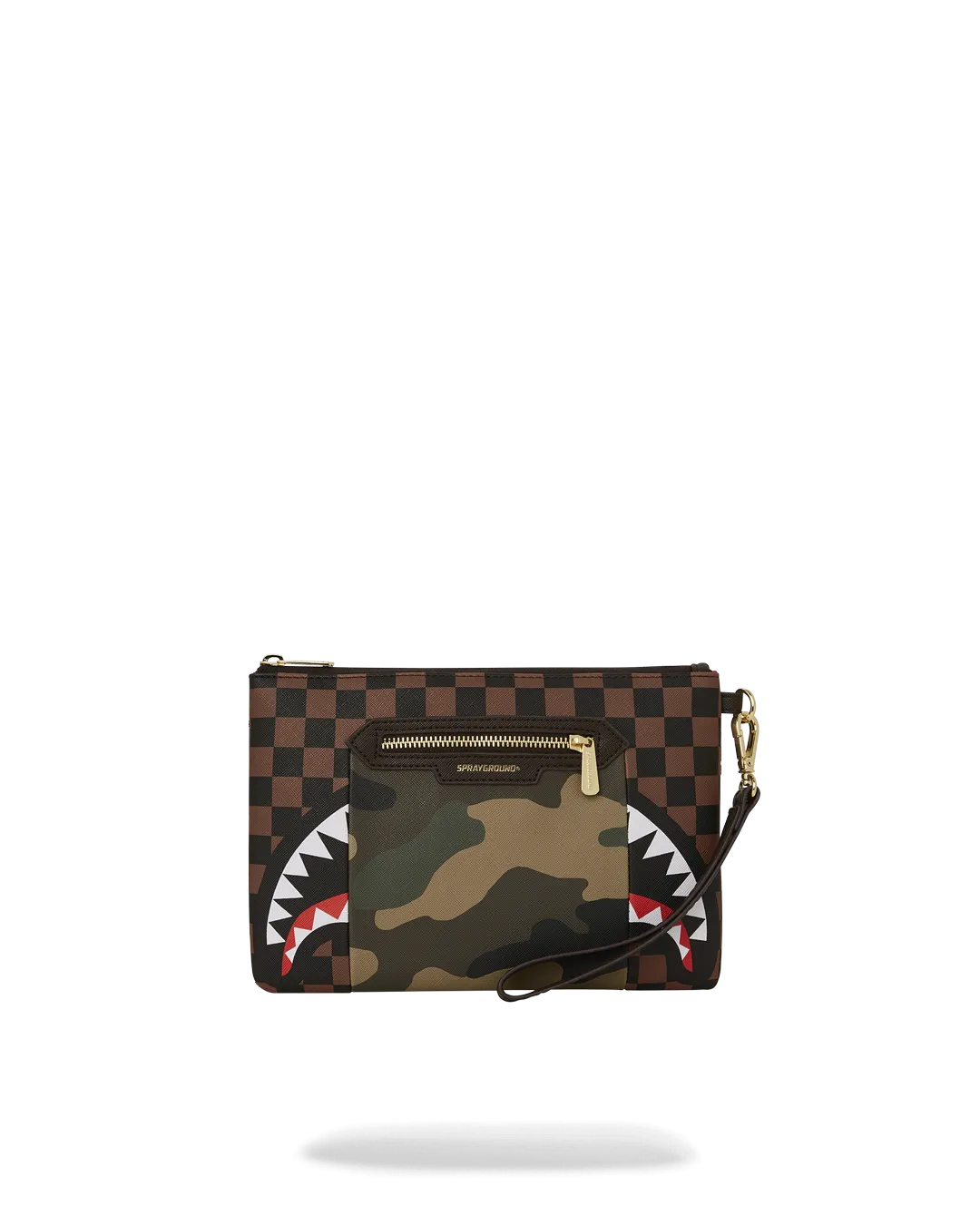 EXTERIOR GOLD ZIP POCKET SHARKS IN PARIS CROSSOVER CLUTCH