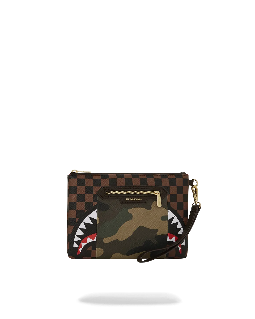 EXTERIOR GOLD ZIP POCKET SHARKS IN PARIS CROSSOVER CLUTCH