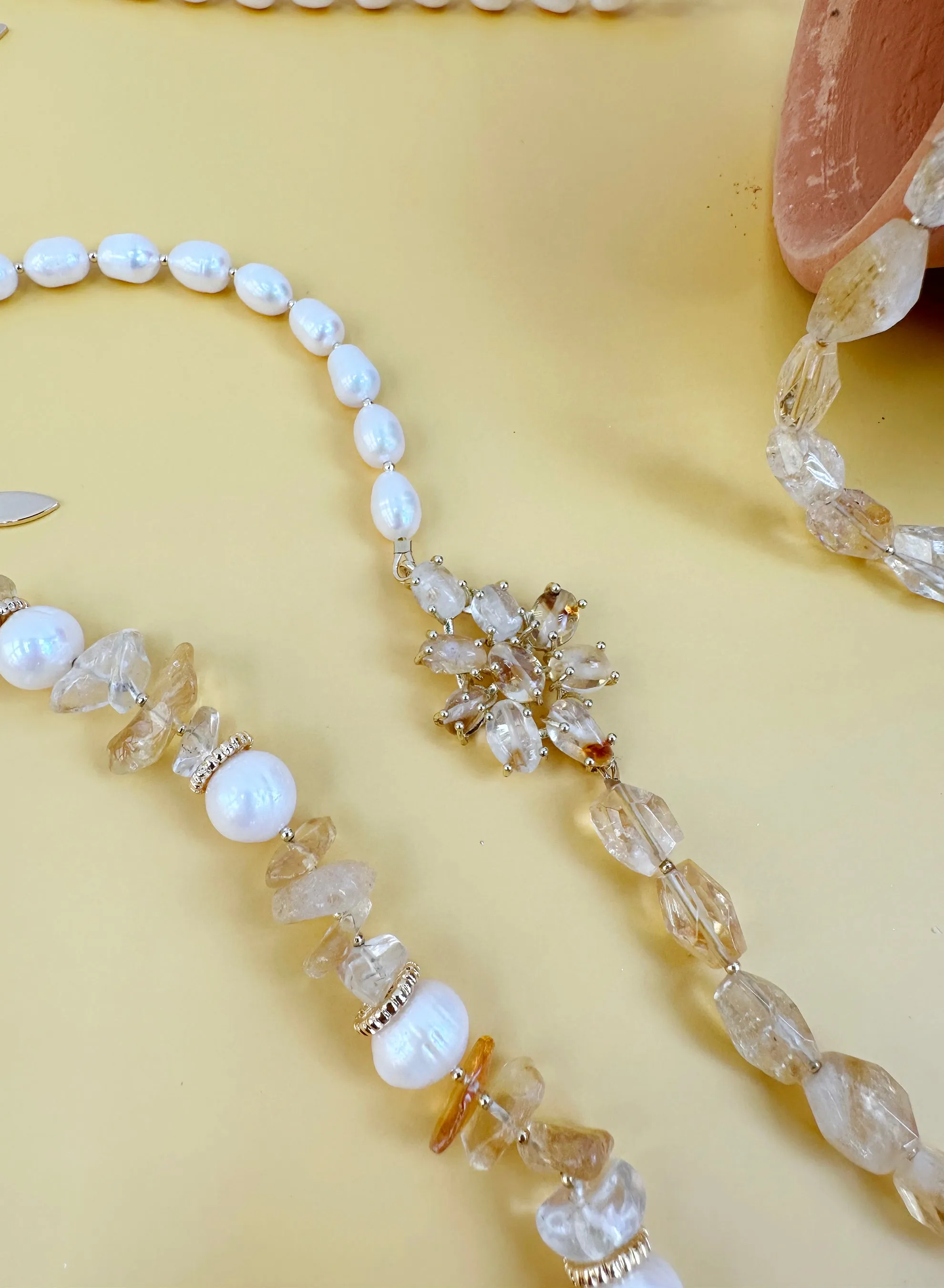 Freshwater Pearls With Citrine Multi-Way Necklace JN018