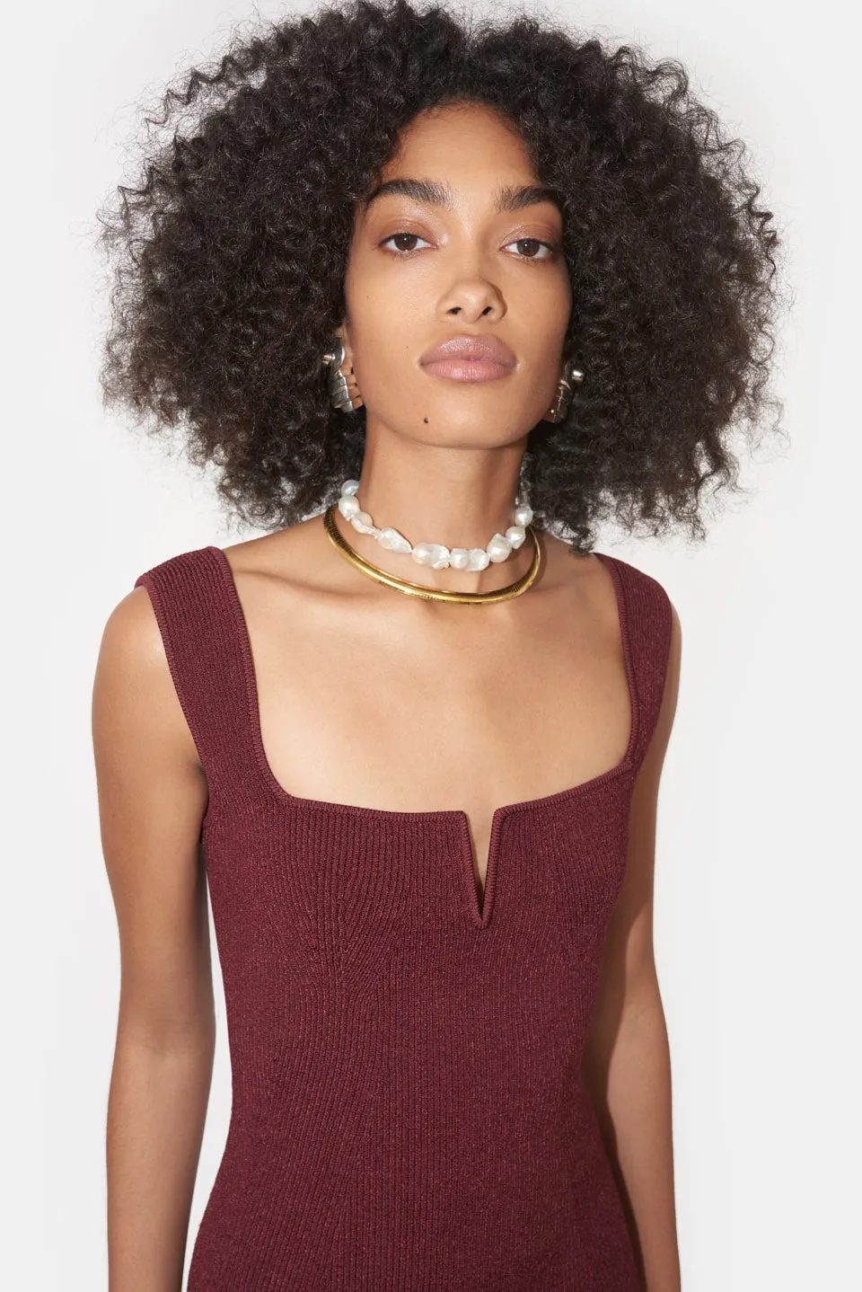 Freya V Back Dress - Rosewood