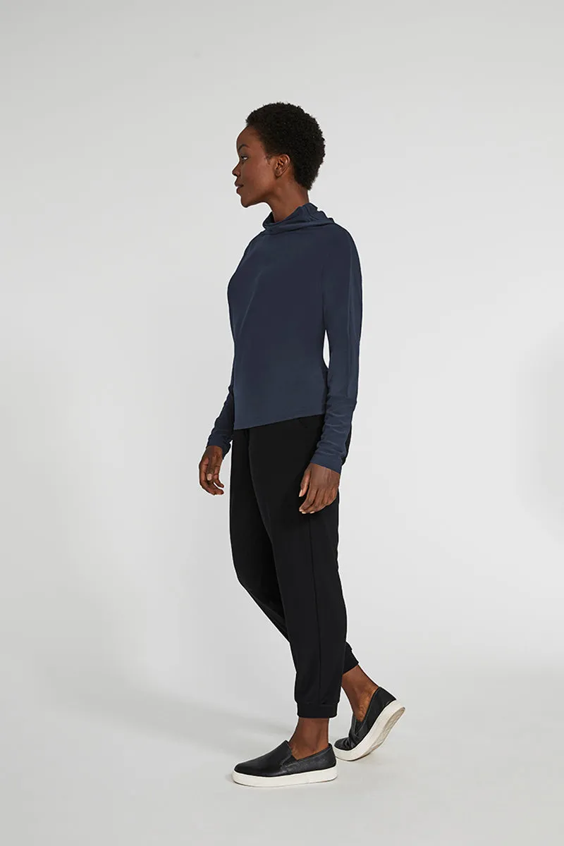 Funnel Neck Dolman T-shirt | Graphite