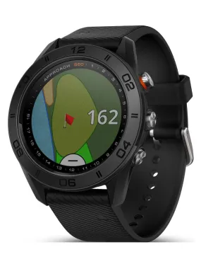 Garmin Approach S60 Golf Watch - Black Polymer -Black Silicone Band- Touchscreen