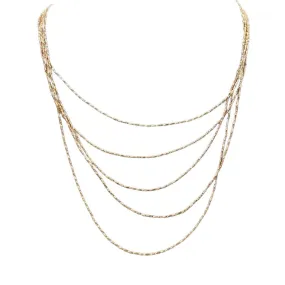 Gold mini multi chain necklace