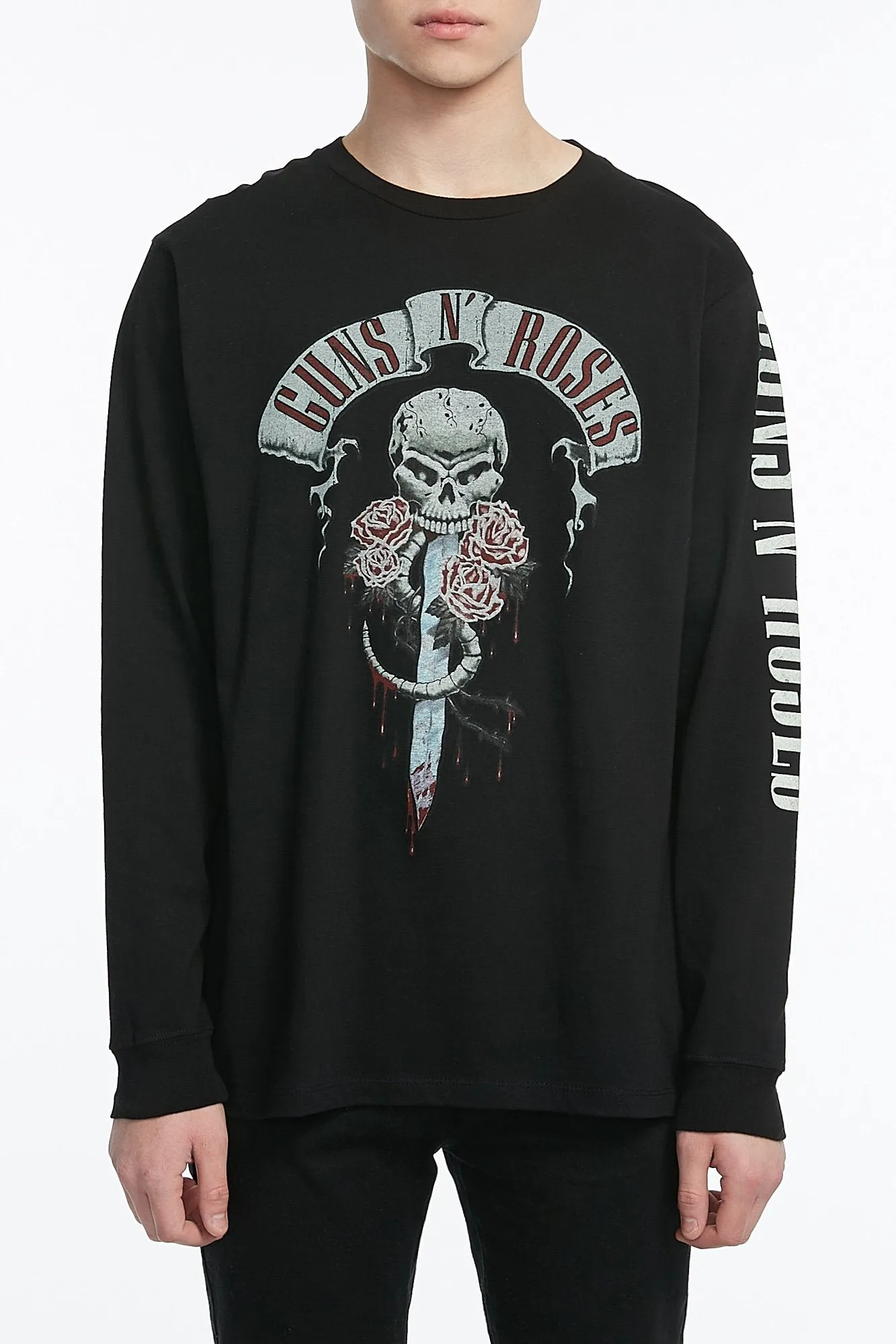 Guys Guns and Roses Long Sleeve Tee