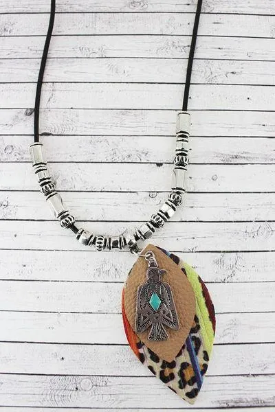 Leopard Serape Thunderbird Necklace