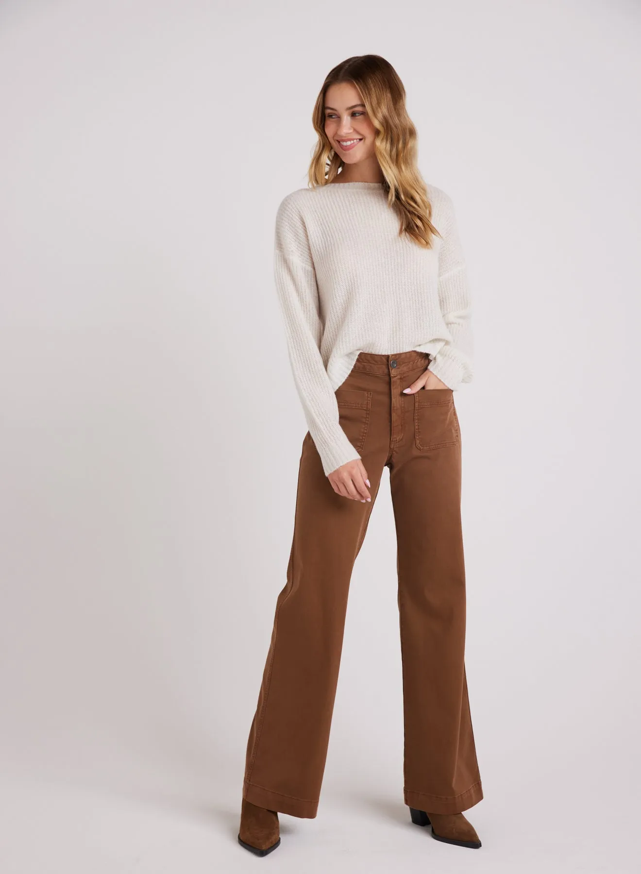 Lola Two Pocket Wide Leg - Spiced Brown