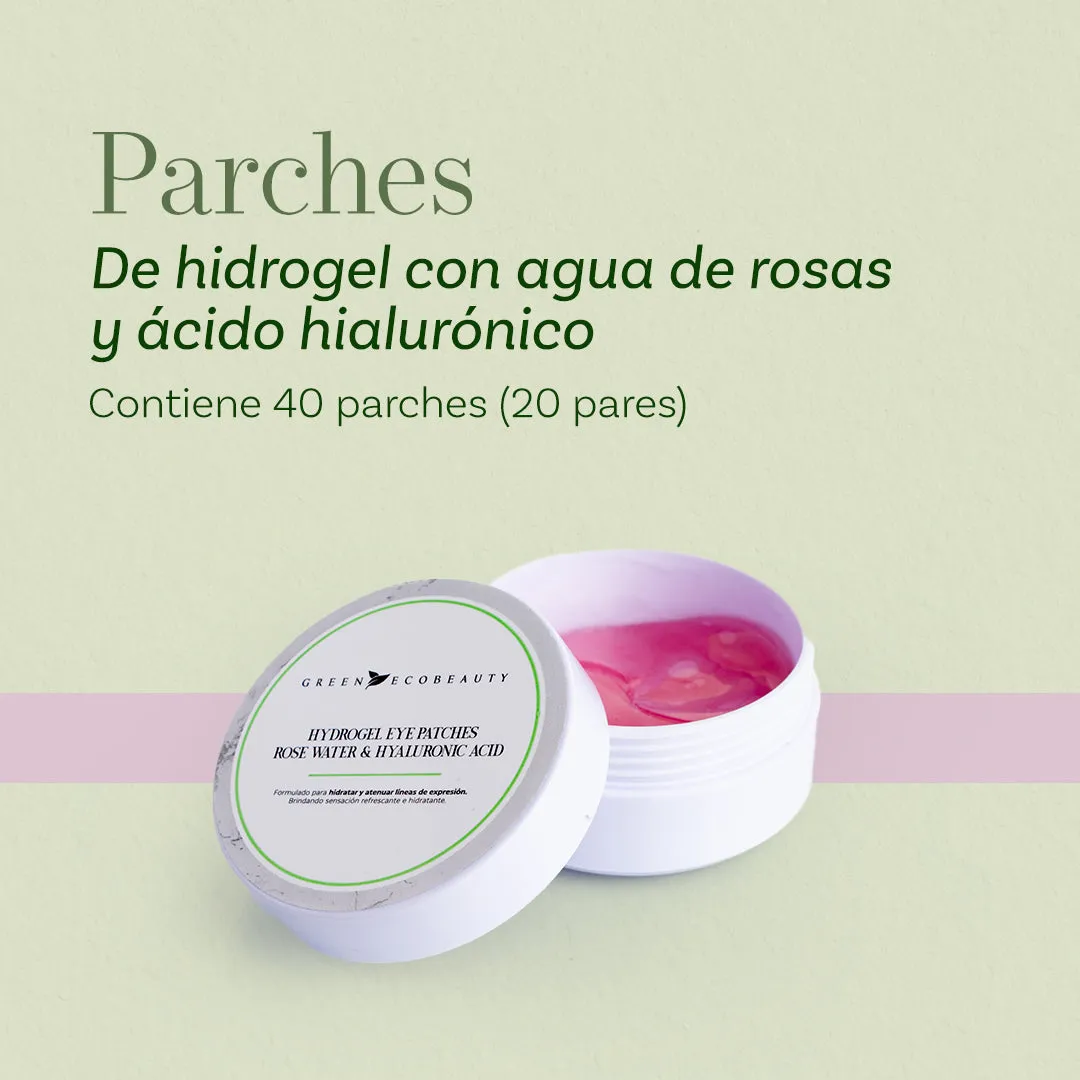 Parches de Hidrogel para Ojeras con Agua de Rosas y Ácido Hialurónico