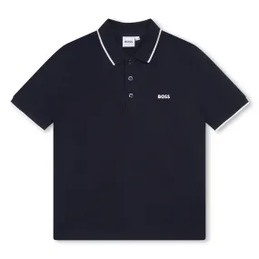 Playera Polo para nios y adolescentes azul Boss