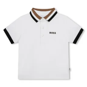 Polo BOSS blanco para bebé