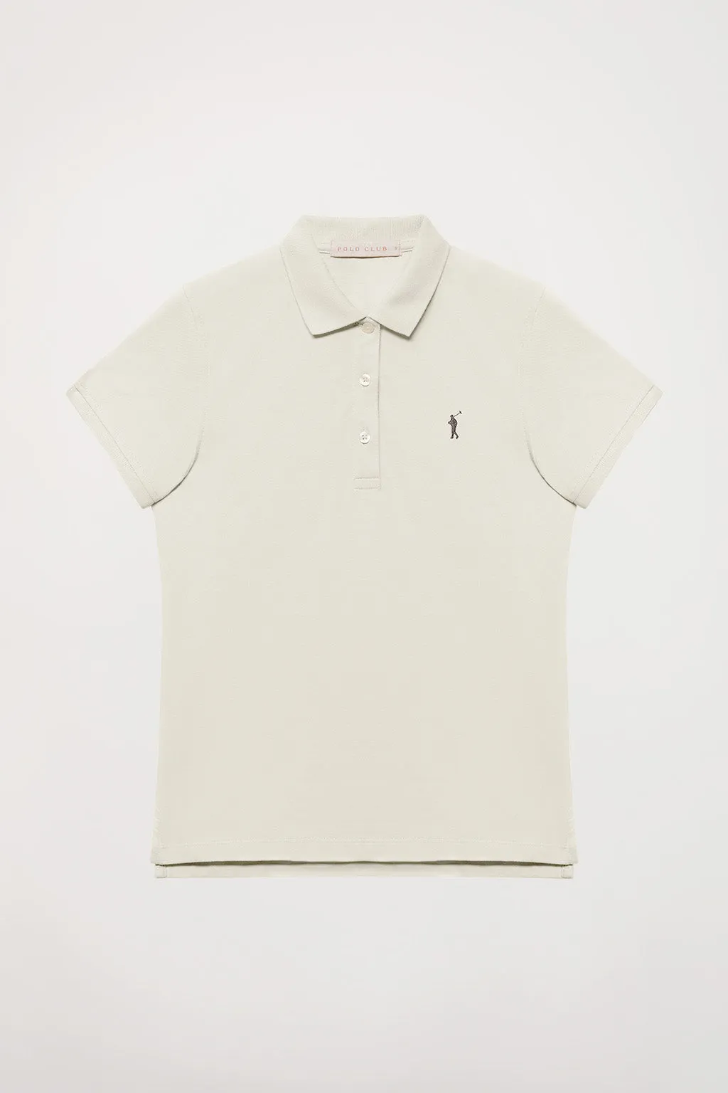 Polo de manga corta piqué beige con logo Rigby Go