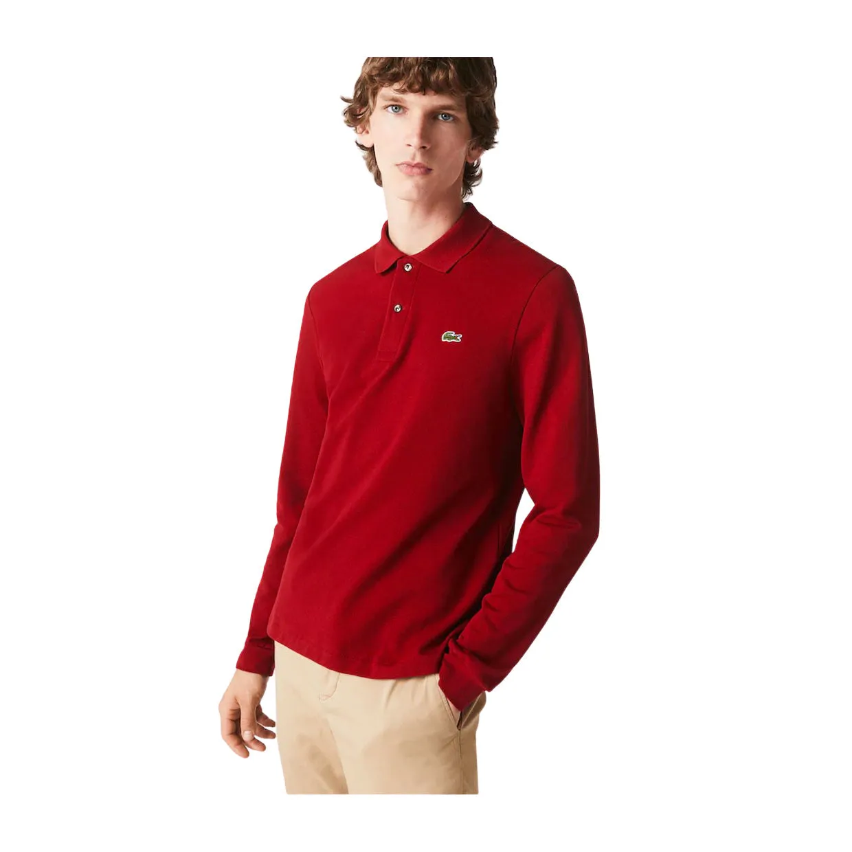 Polo Lacoste Maniche Lunghe Bordeaux