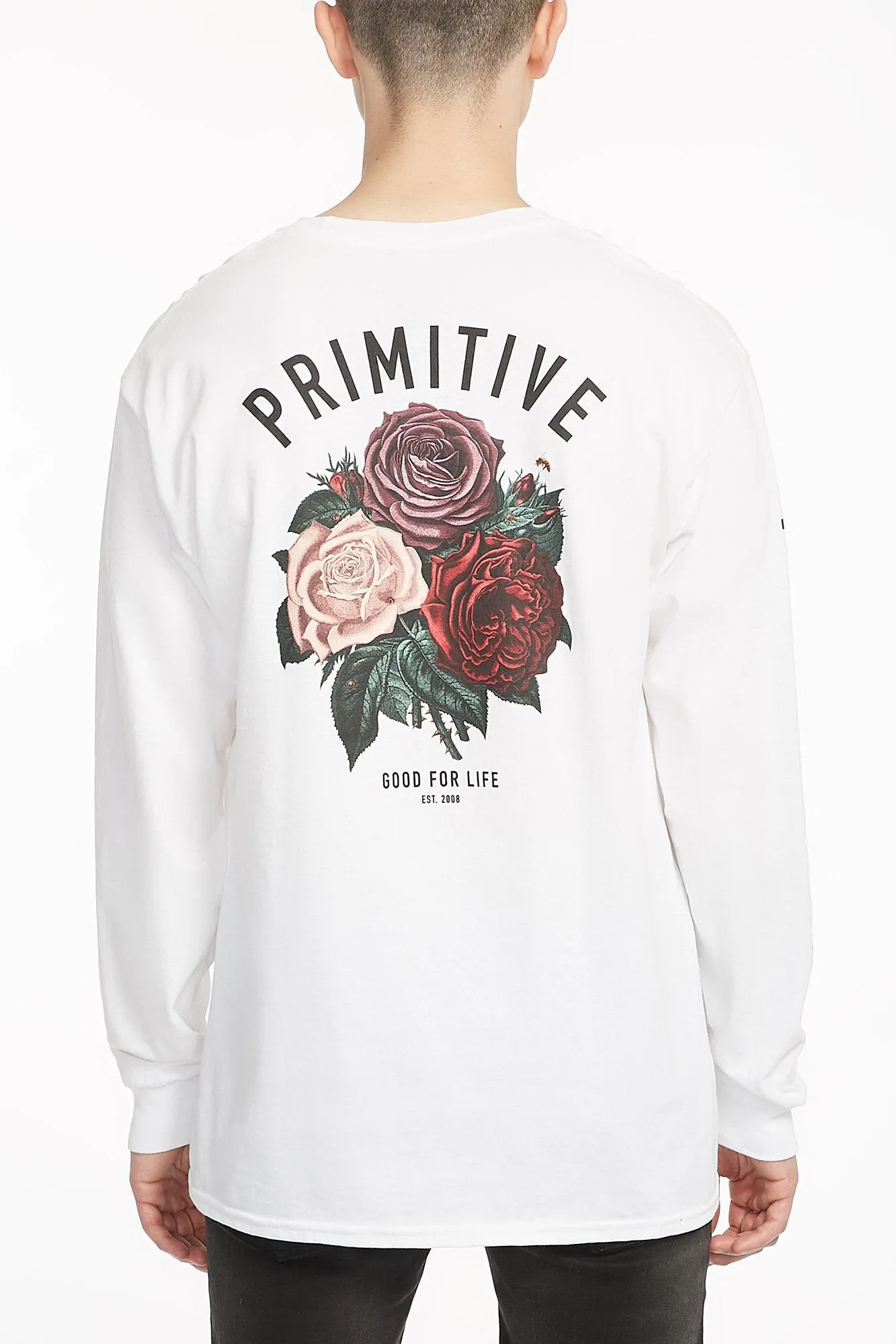 Primitive Guys White Bloom Long Sleeve Graphic Tee