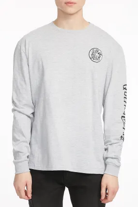 Quiksilver Guys Graphic Grey Long Sleeve Tee