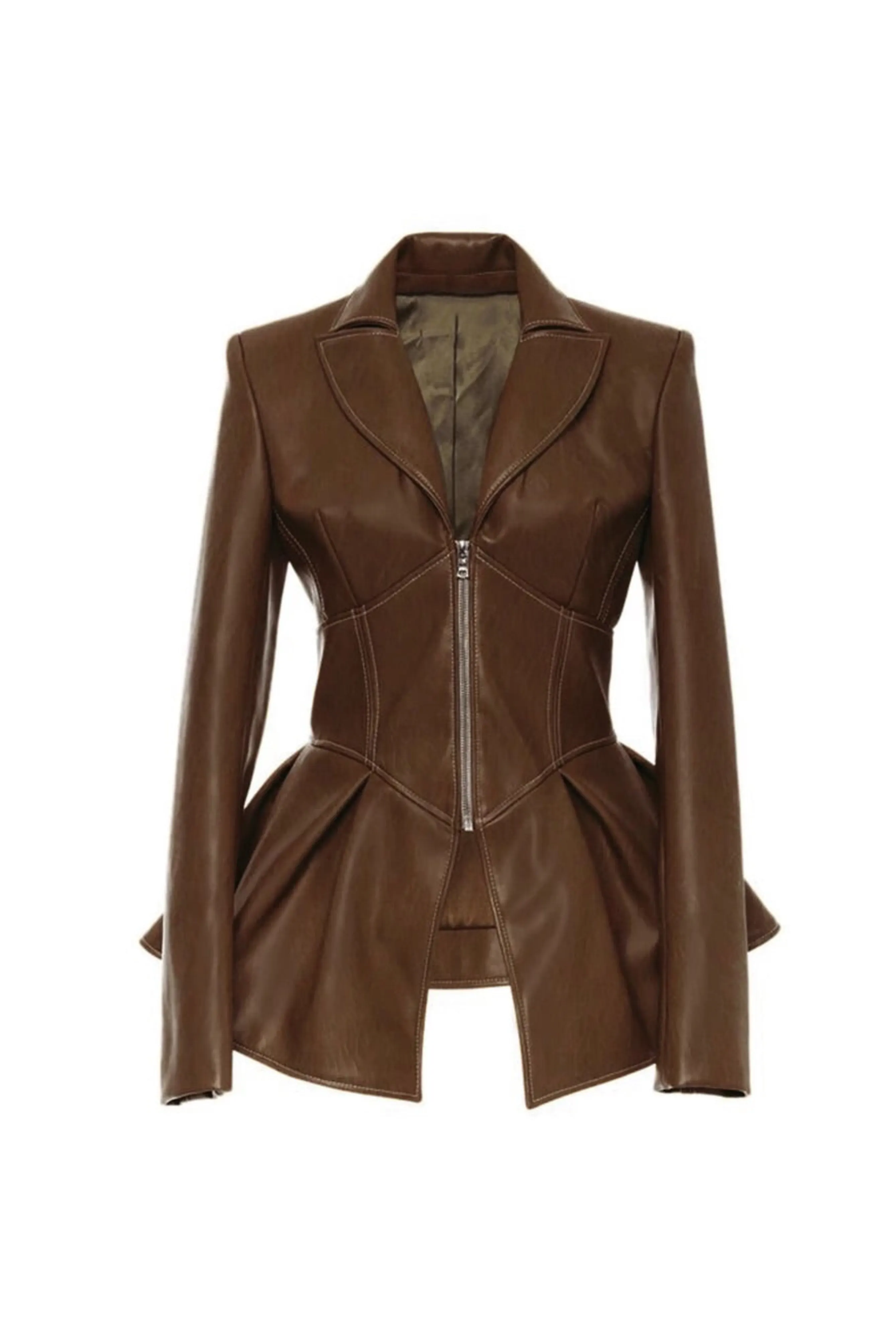 STELLA CORSET FAUX LEATHER BLAZER