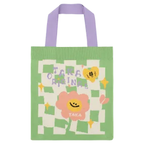 TAKA Original Fun Growing daisy knitted tote bag