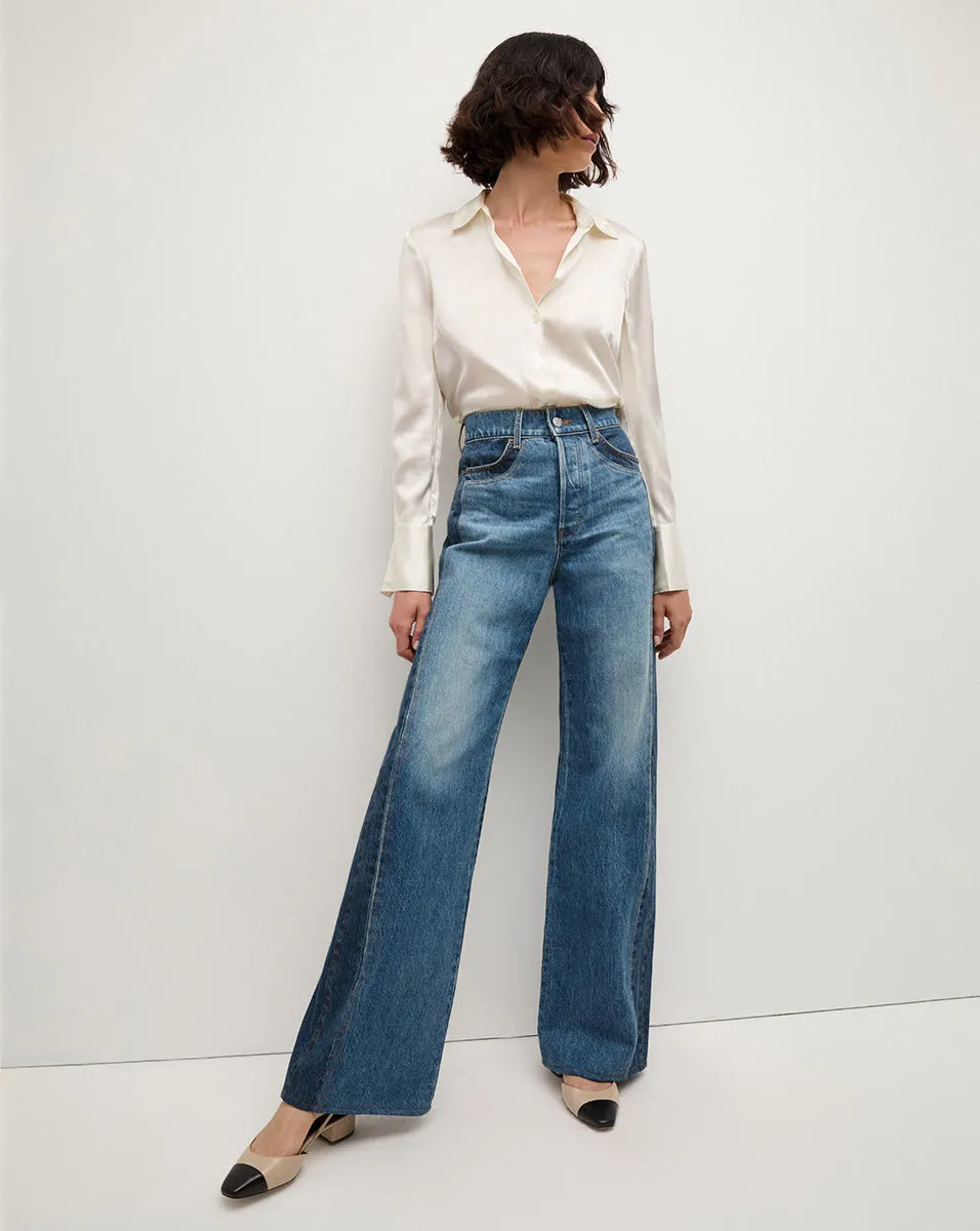 Taylor Two-Tone Wide-Leg Jean