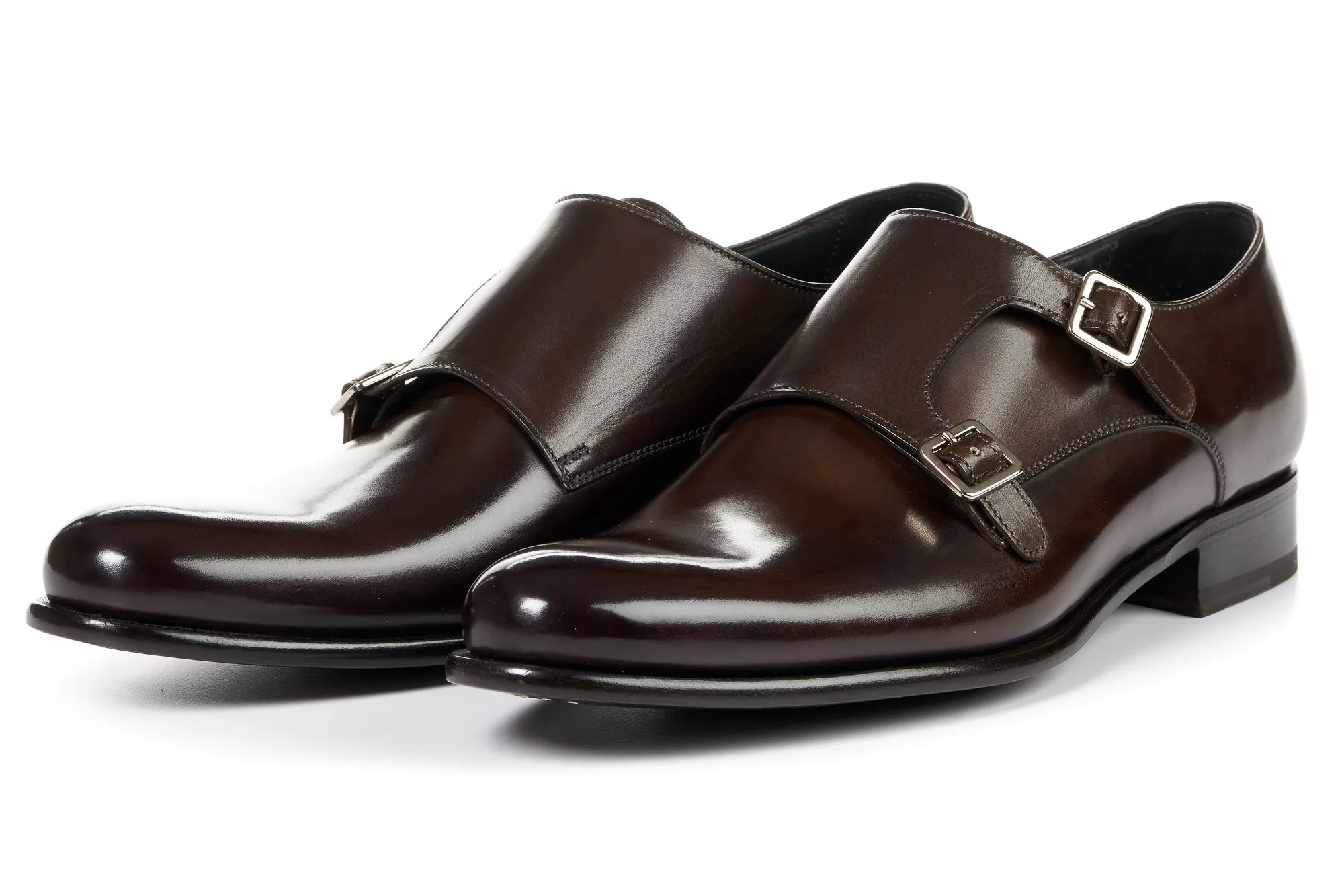 The Poitier Double Monk Strap - Chocolate