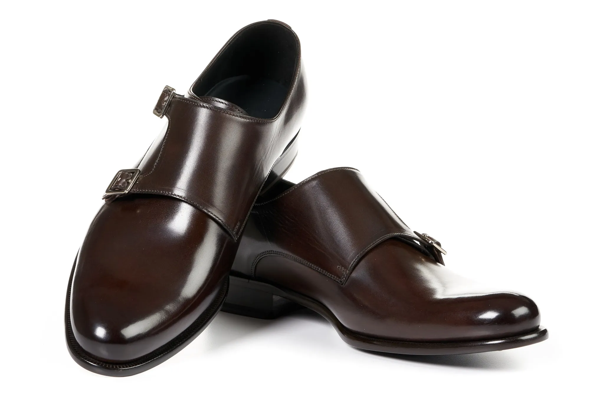 The Poitier Double Monk Strap - Chocolate