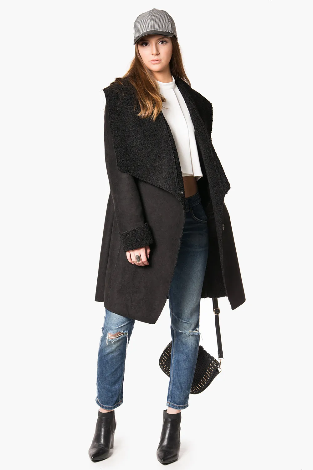 Warm Suede Sherpa with Big Collar